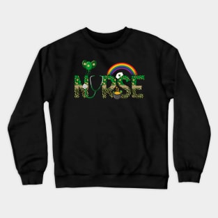 Nurse St. Patrick's Day Stethoscope Rainbow Crewneck Sweatshirt